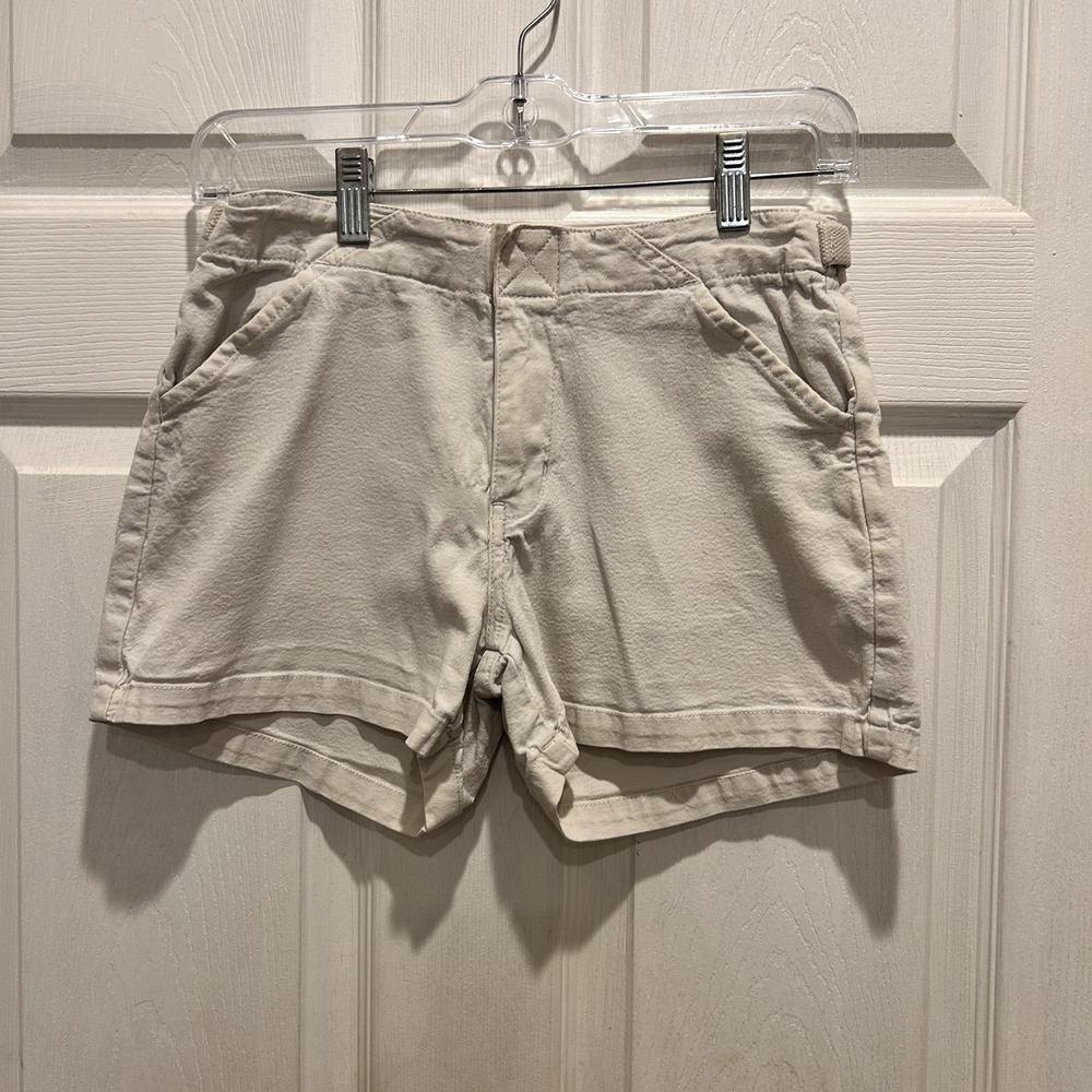 Gasoline Jeans Vintage 90s Beige Utility Shorts High Rise Cotton Stretch Sz 5/6